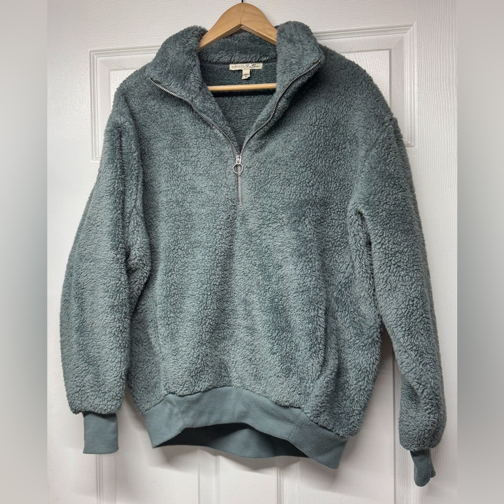 Express Quarter Zip Cozy Fleece Sherpa Pullover